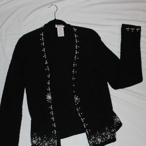 Black Cardigan with pearl detailing